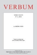 VERBUM, N 2/2014. LA PREDICATION