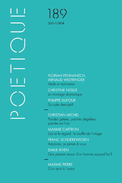 Poétique, n° 189