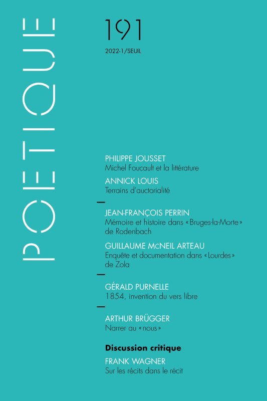 Poétique, n° 191
