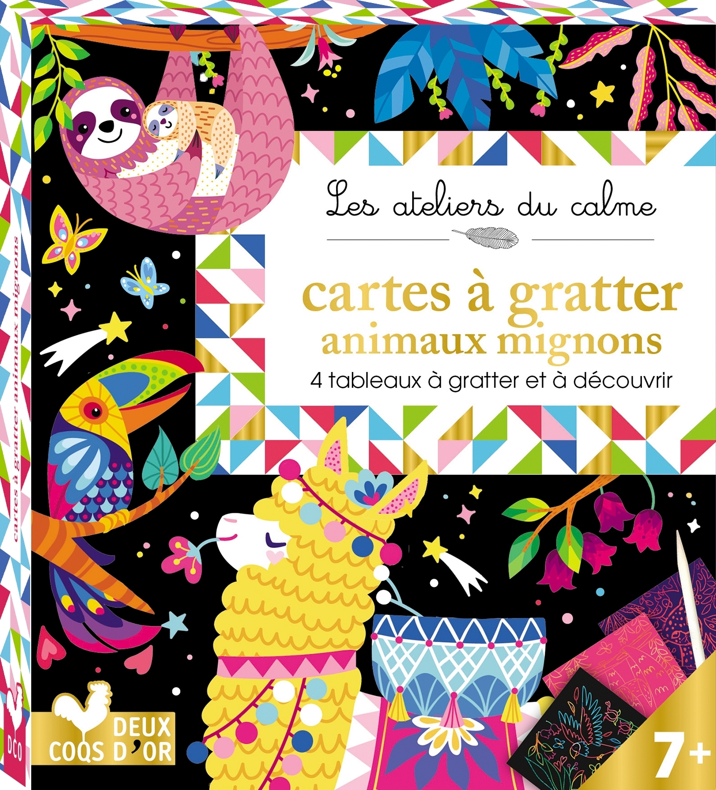 Cartes à gratter animaux mignons