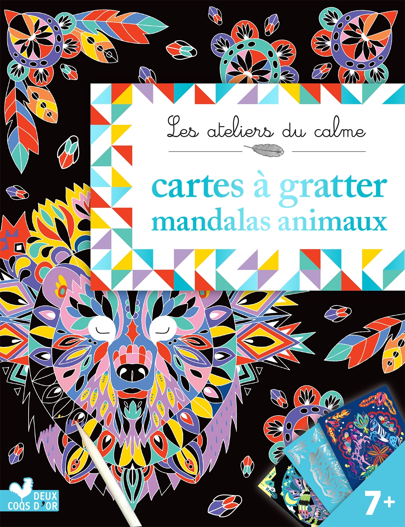 cartes à gratter mandalas animaux