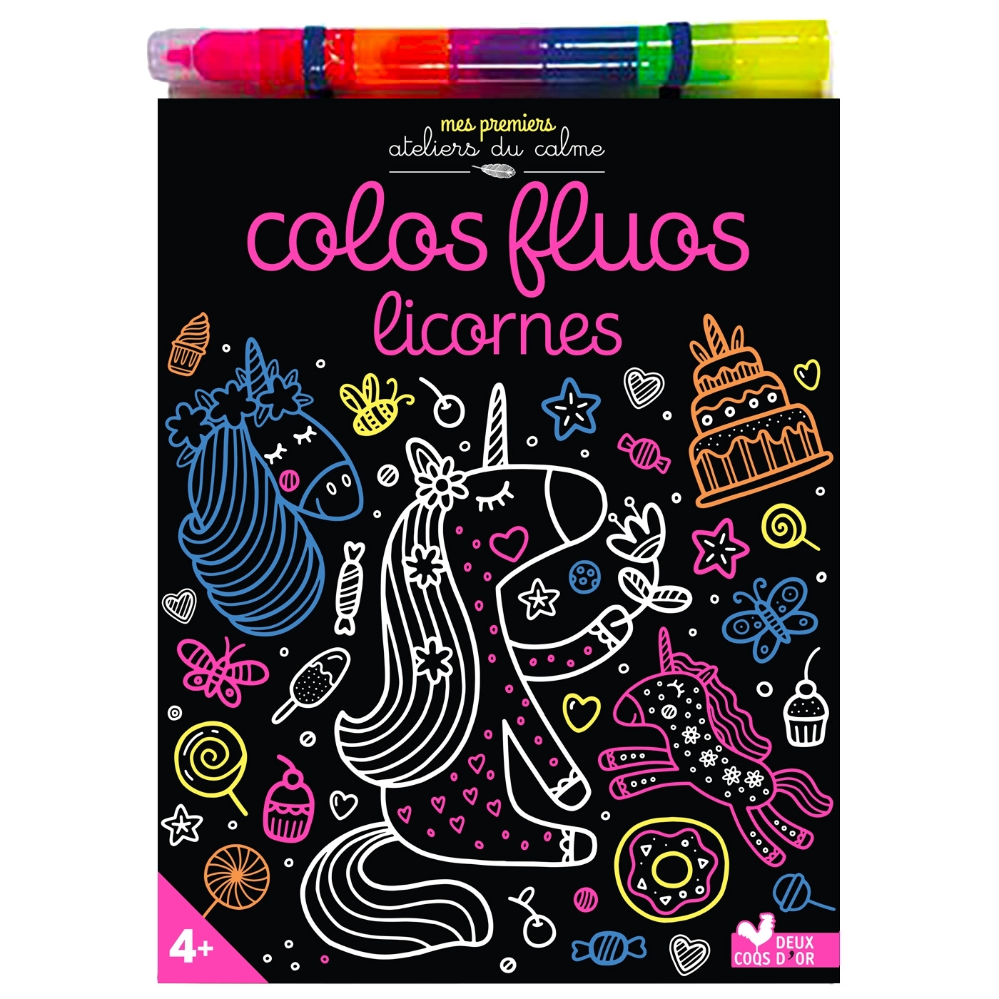 Colos fluos licornes - avec un feutre multimines
