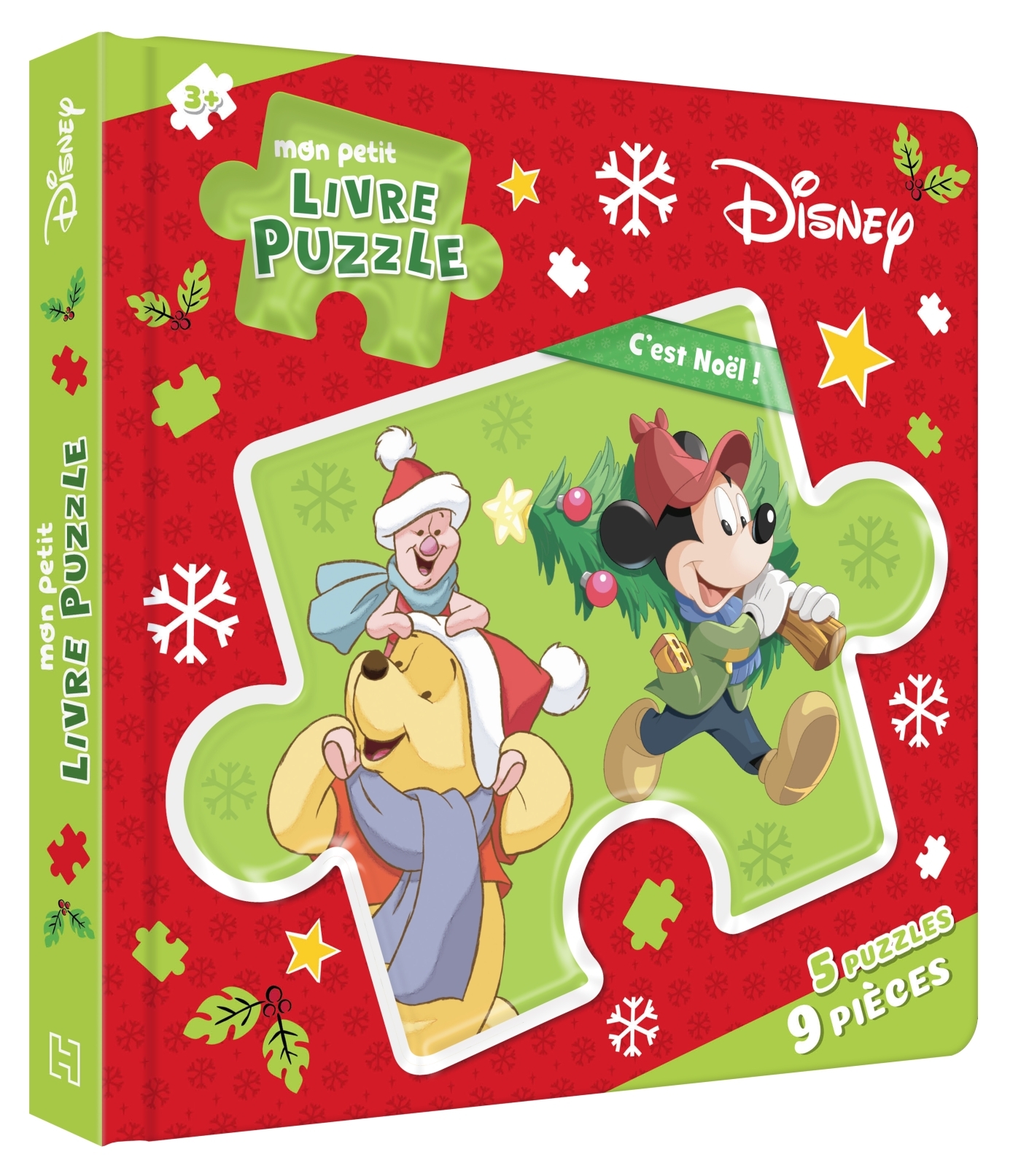 DISNEY - Mon Petit Livre Puzzle - 5 Puzzles 9 Pièces - C'est Noël !