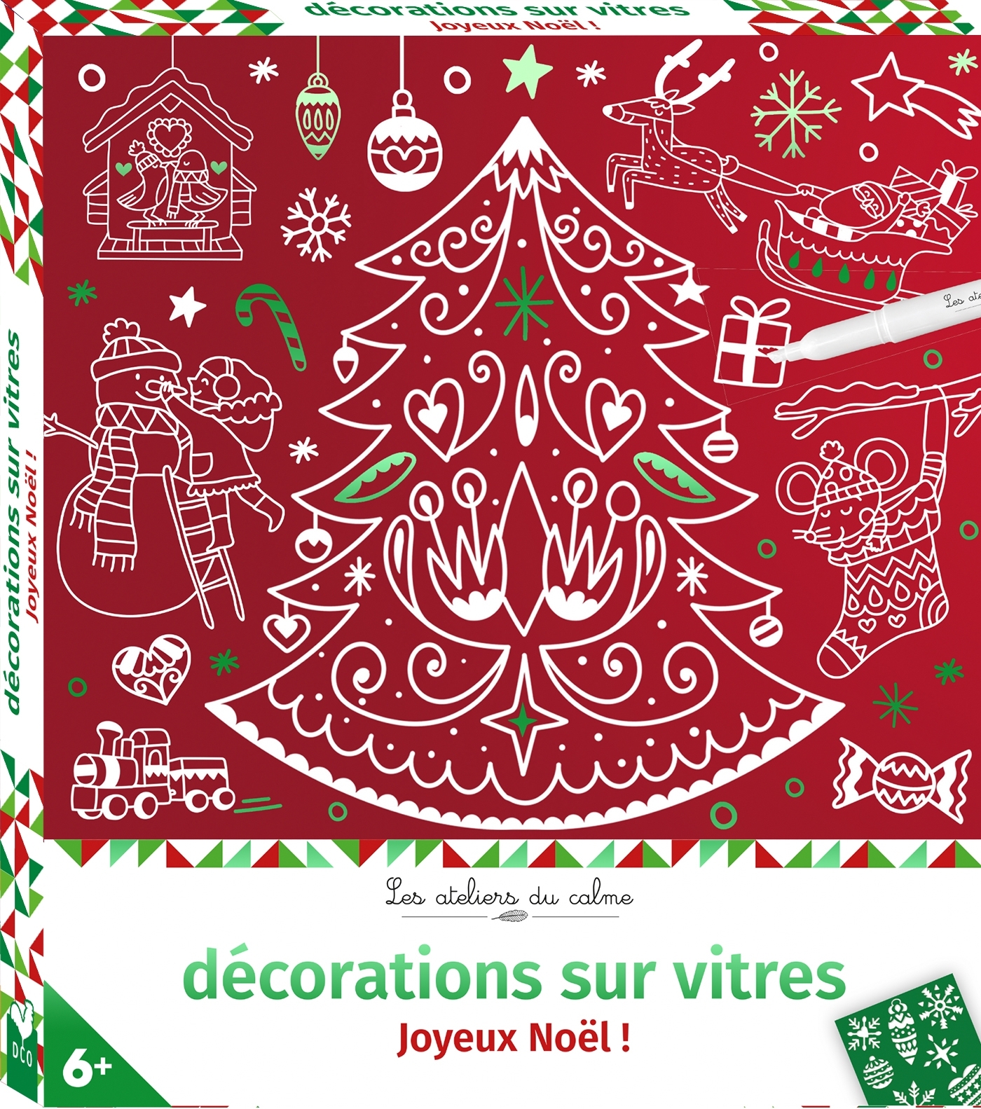 Décorations sur vitres Joyeux Noël ! - boîte avec accessoires