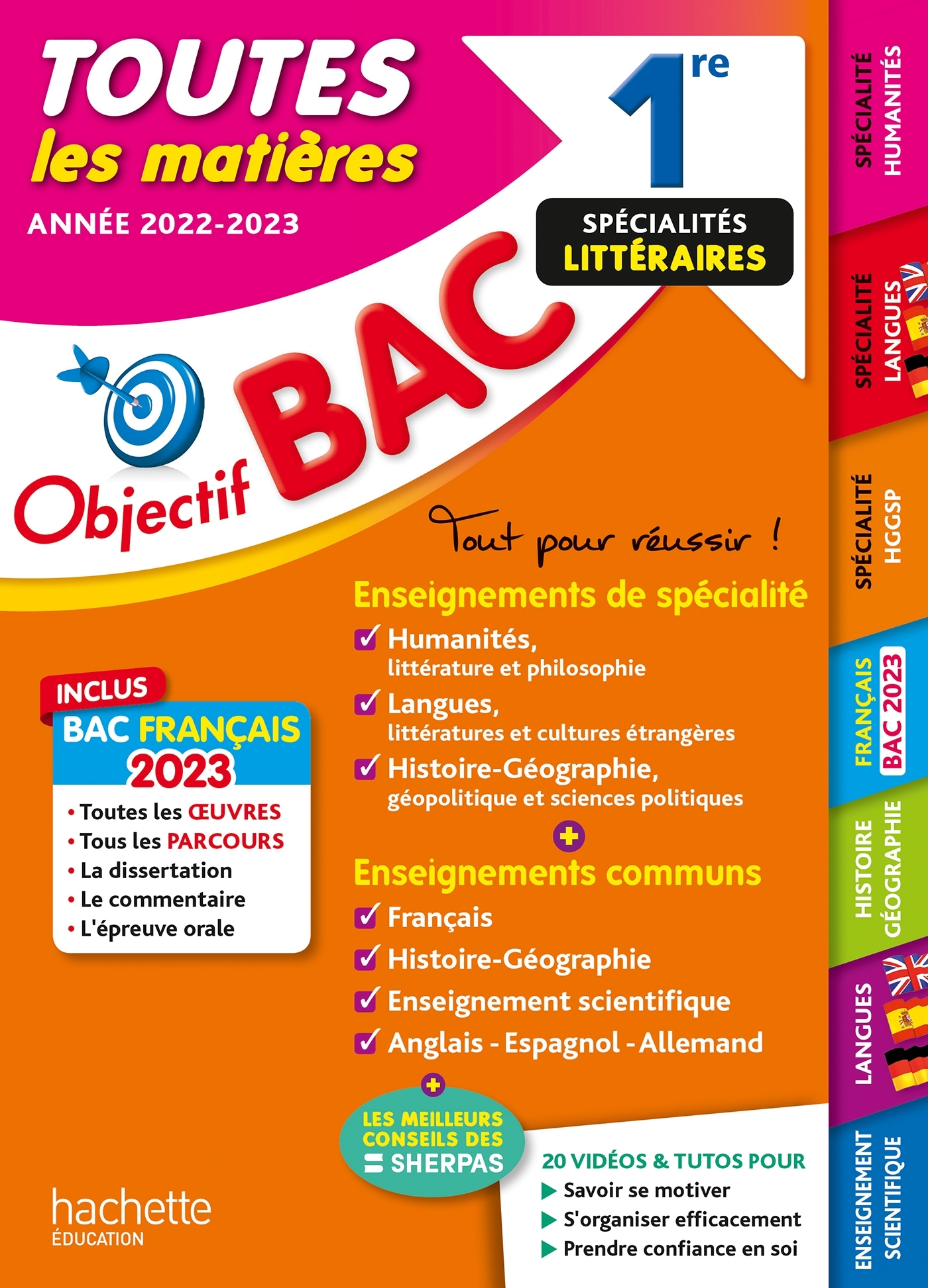 Objectif Bac 2023 - 1re Spécialités littéraires Toutes les matières