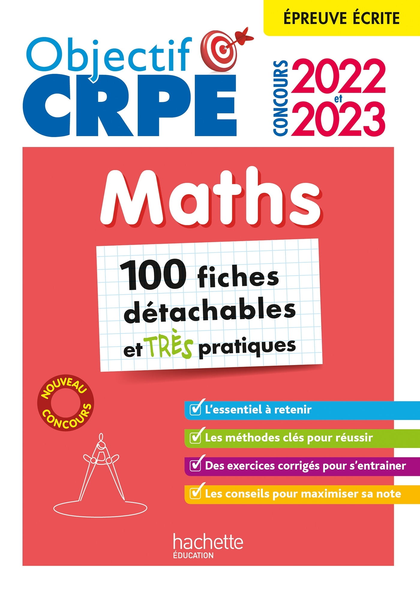 Objectif CRPE 2022 et 2023  Mes fiches détachables  - Maths, épreuve écrite d'admissibilité