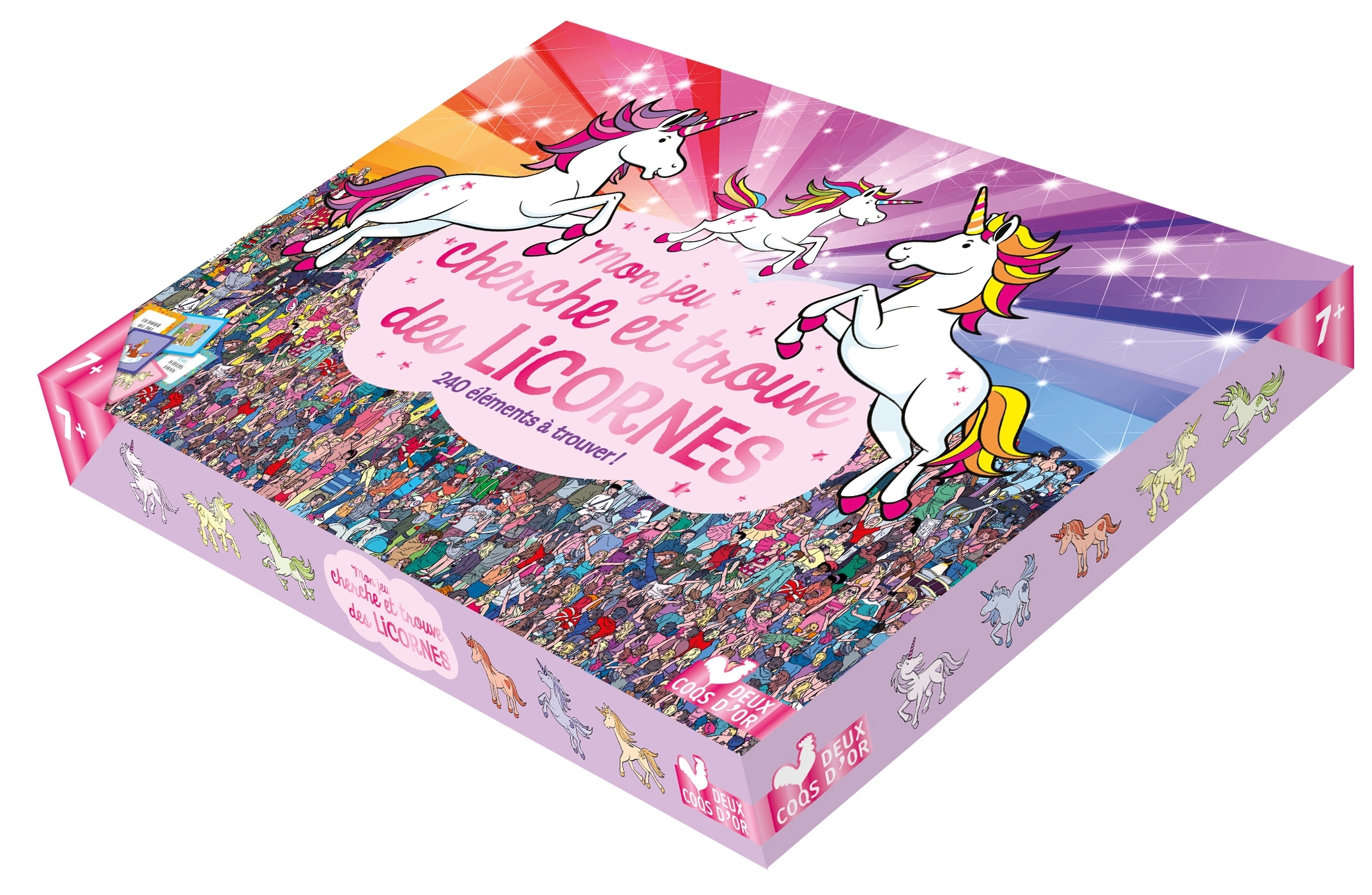 Mon jeu cherche et trouve des licornes - coffret avec plateau et cartes