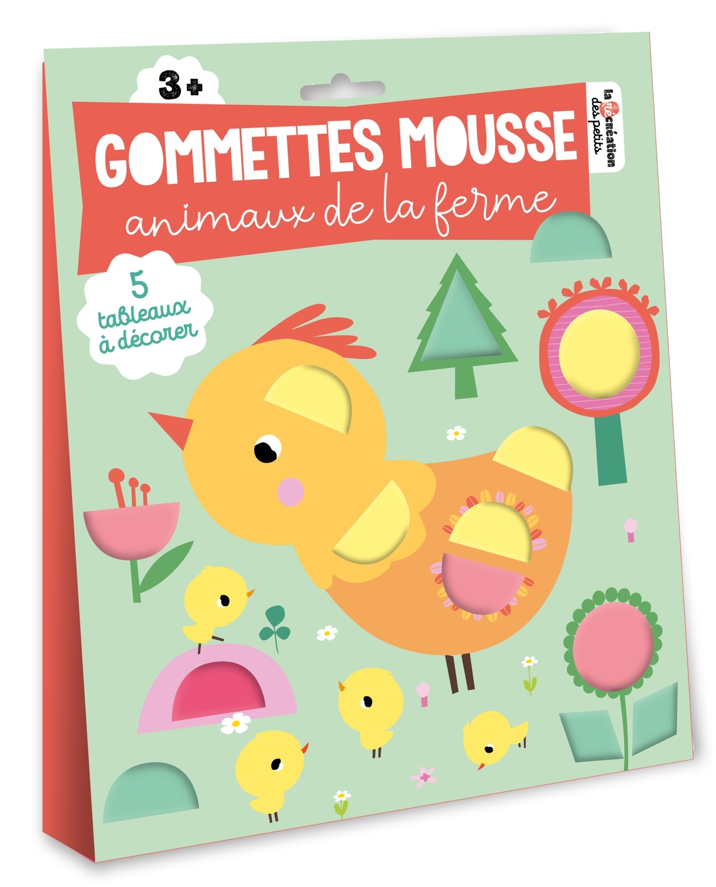 Gommettes mousse- animaux de la ferme - pochette avec accessoires