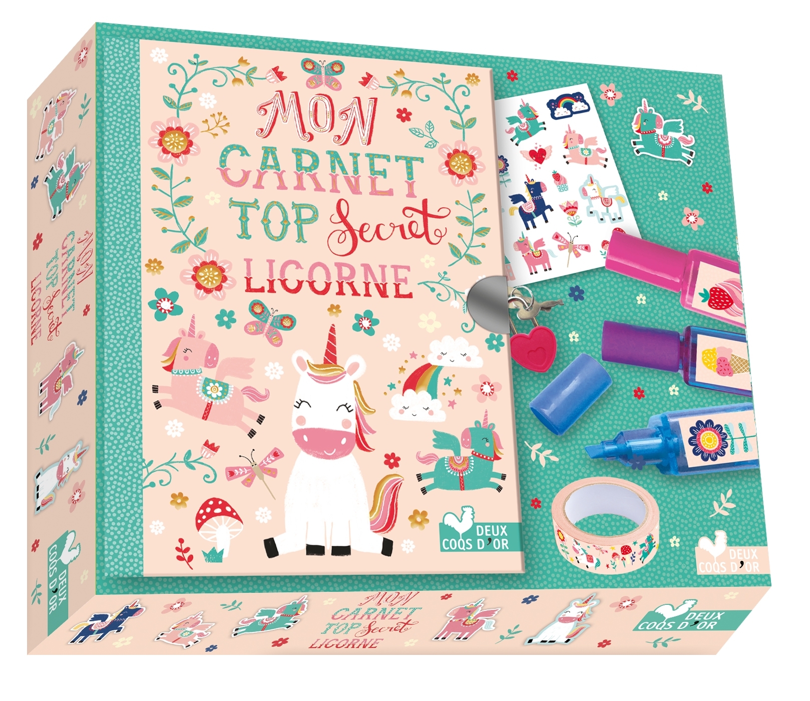 Mon carnet top secret licornes - coffret avec accessoires