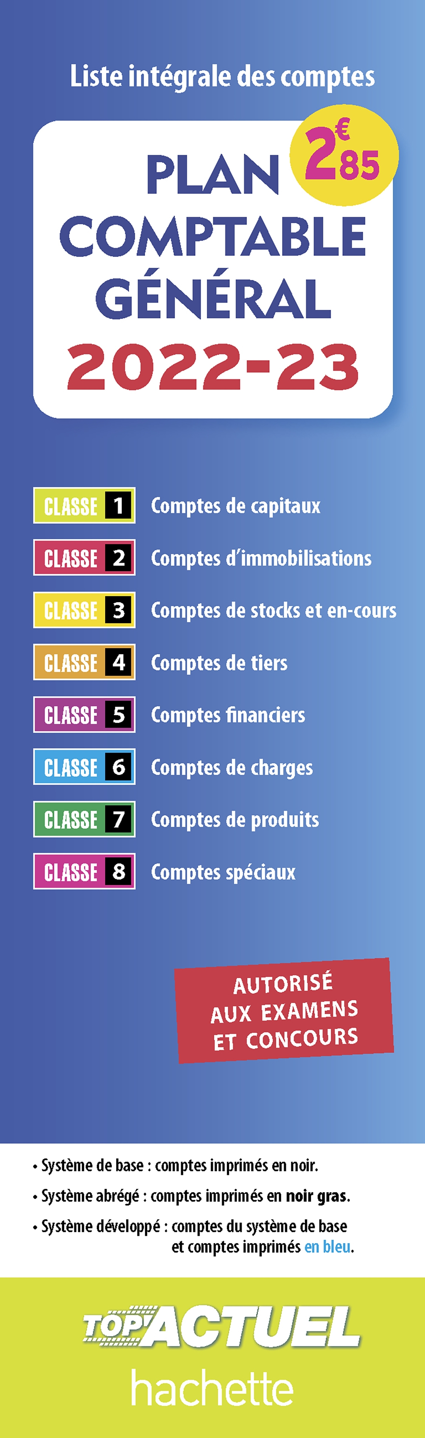 Plan comptable 2022-2023 (autorisé aux examens et concours)
