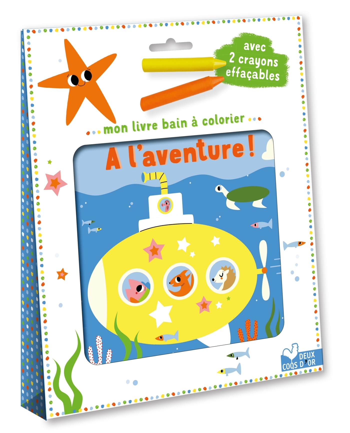 Mon livre-bain à colorier - À l'aventure ! - Pochette avec accessoire