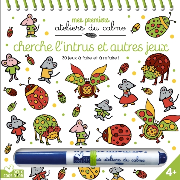 Cherche l'intrus et mini jeux - bloc à spirale avec feutre effaçable