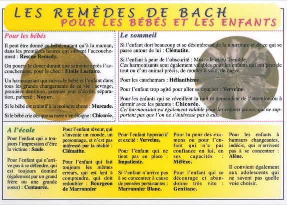 Remèdes de Bach pour bébés enfants