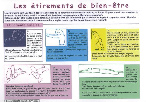 Planche Étirements pour notre bien-être