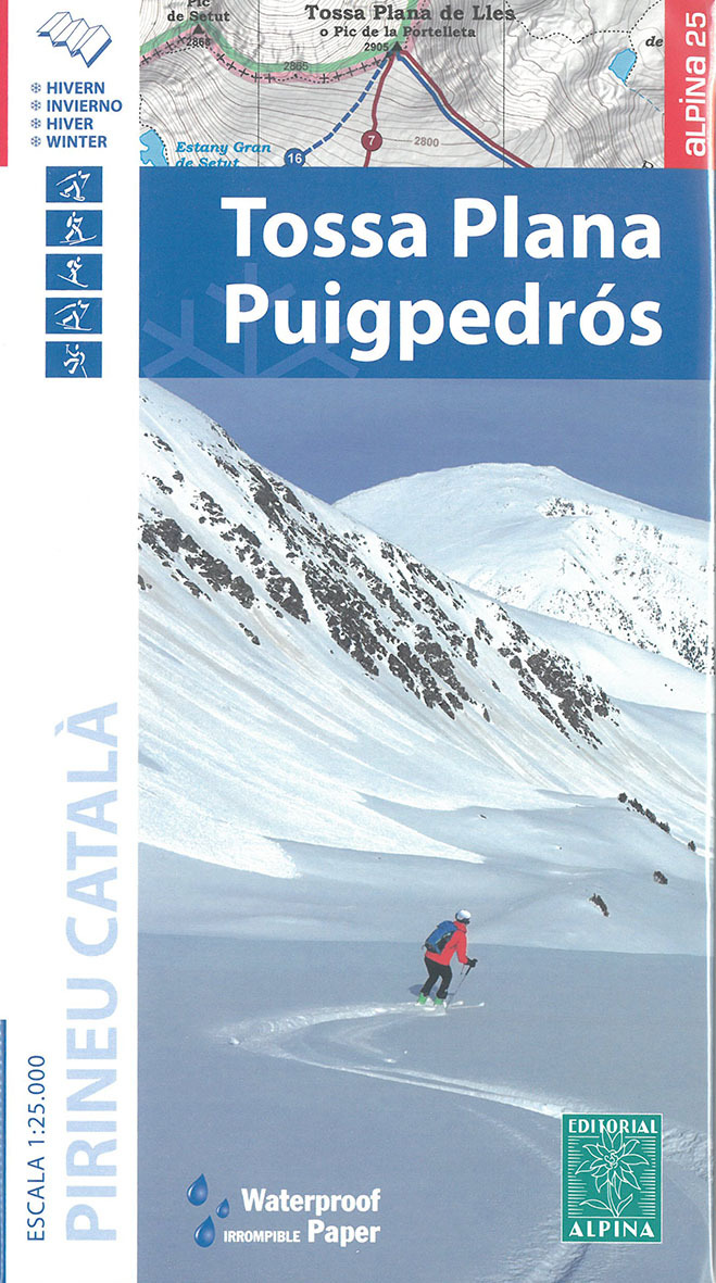 CARTE HIVER TOSSA PLANA PUIGPEDROS ITIN RAQUETTE/SKI RANDO WATERPROOF