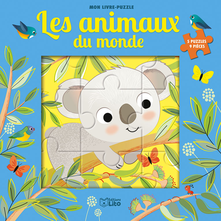 LIVRE PUZZLE 9P ANIMAUX MONDE