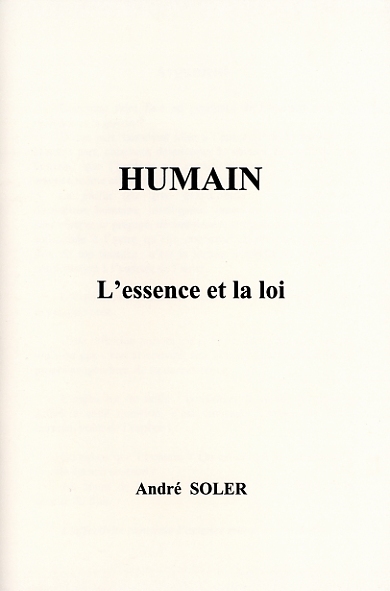 Humain : L'essence et la loi