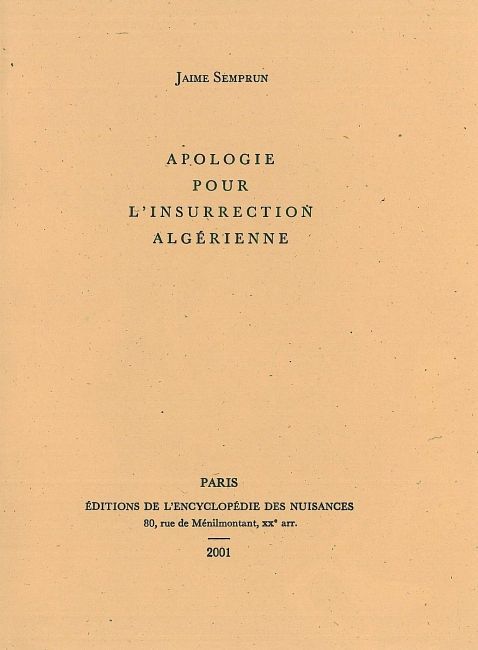 Apologie pour l'insurrection algérienne