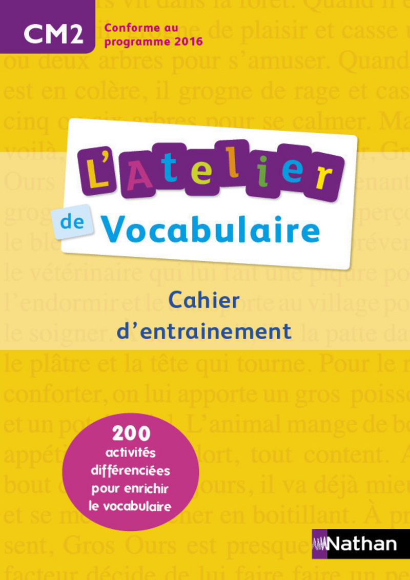 L'Atelier de Vocabulaire - cahier exercices - CM2