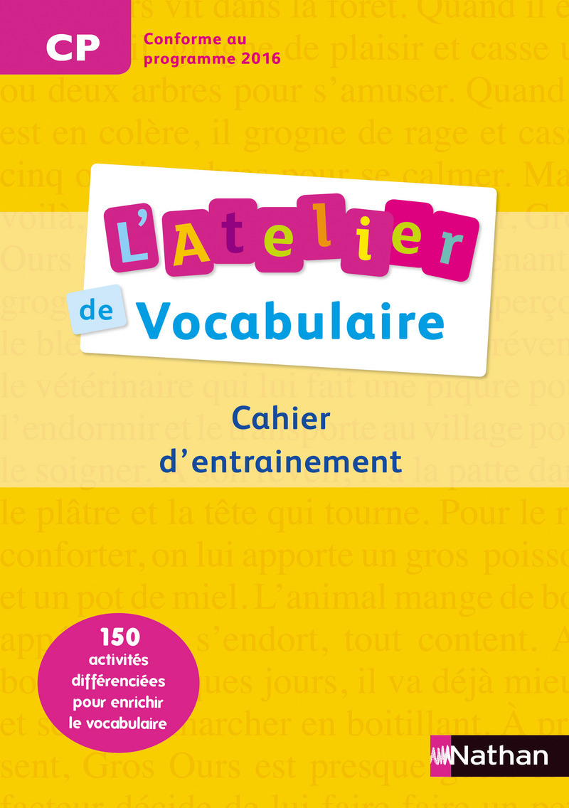 L'Atelier de Vocabulaire - cahier exercices - CP
