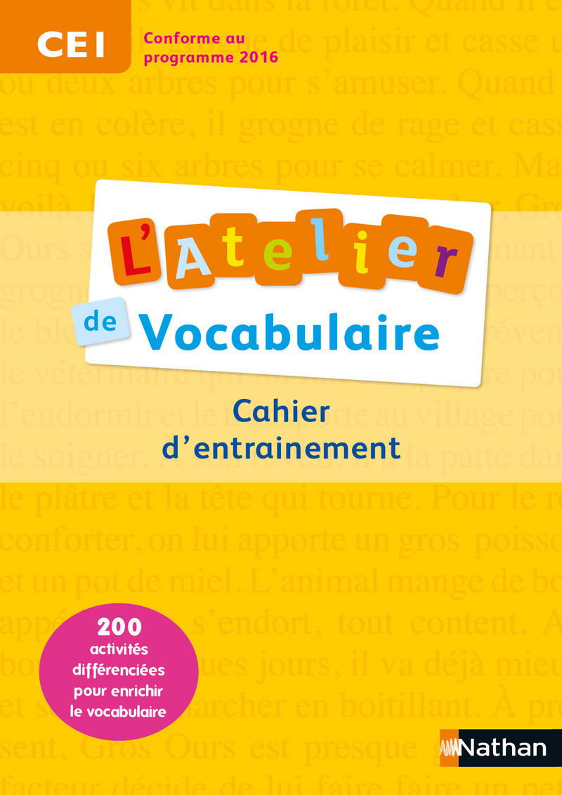 L'Atelier de Vocabulaire - cahier exercices - CE1