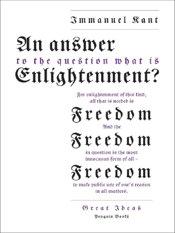 An Answer to the Question: 'What is Enlightenment?'