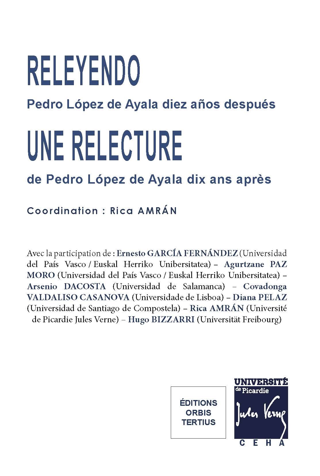 Releyendo Pedro López de Ayala/Une relecture de Pedro López de Ayala