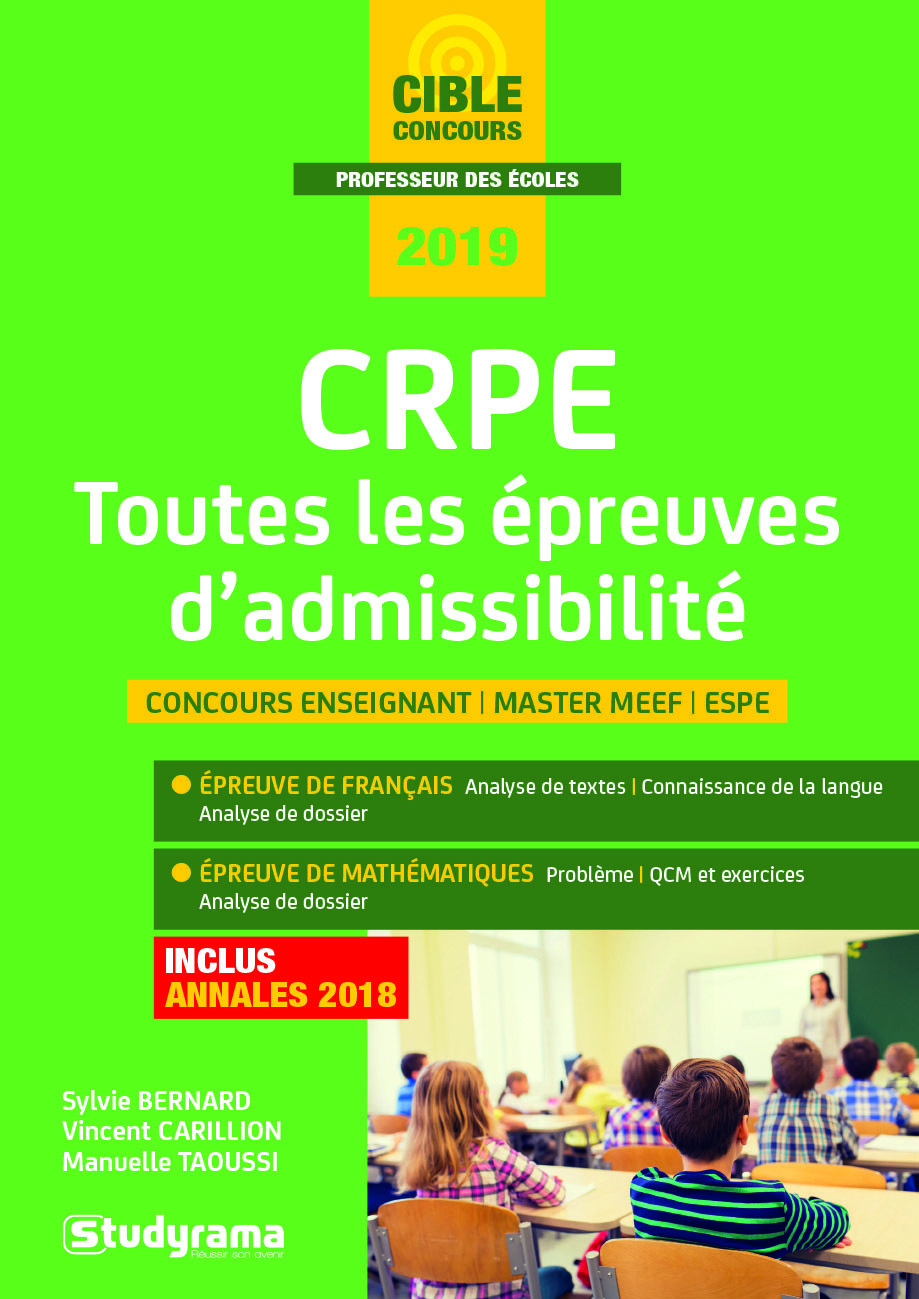 Crpe toutes les épreuves d'admissibilité 2019