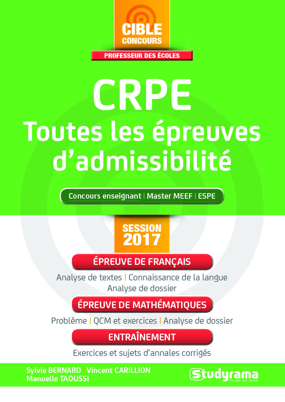 Crpe toutes les épreuves d'admissibilité