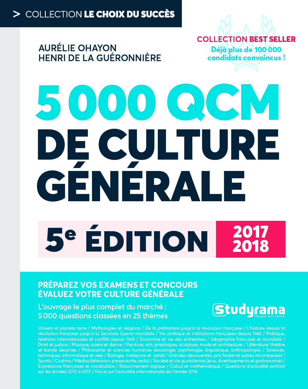 5000 qcm de culture générale 2017/2018