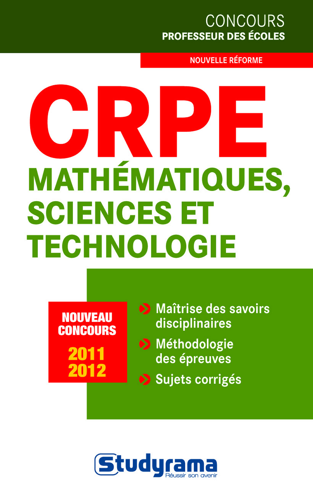 CRPE Mathématiques, sciences et technologie