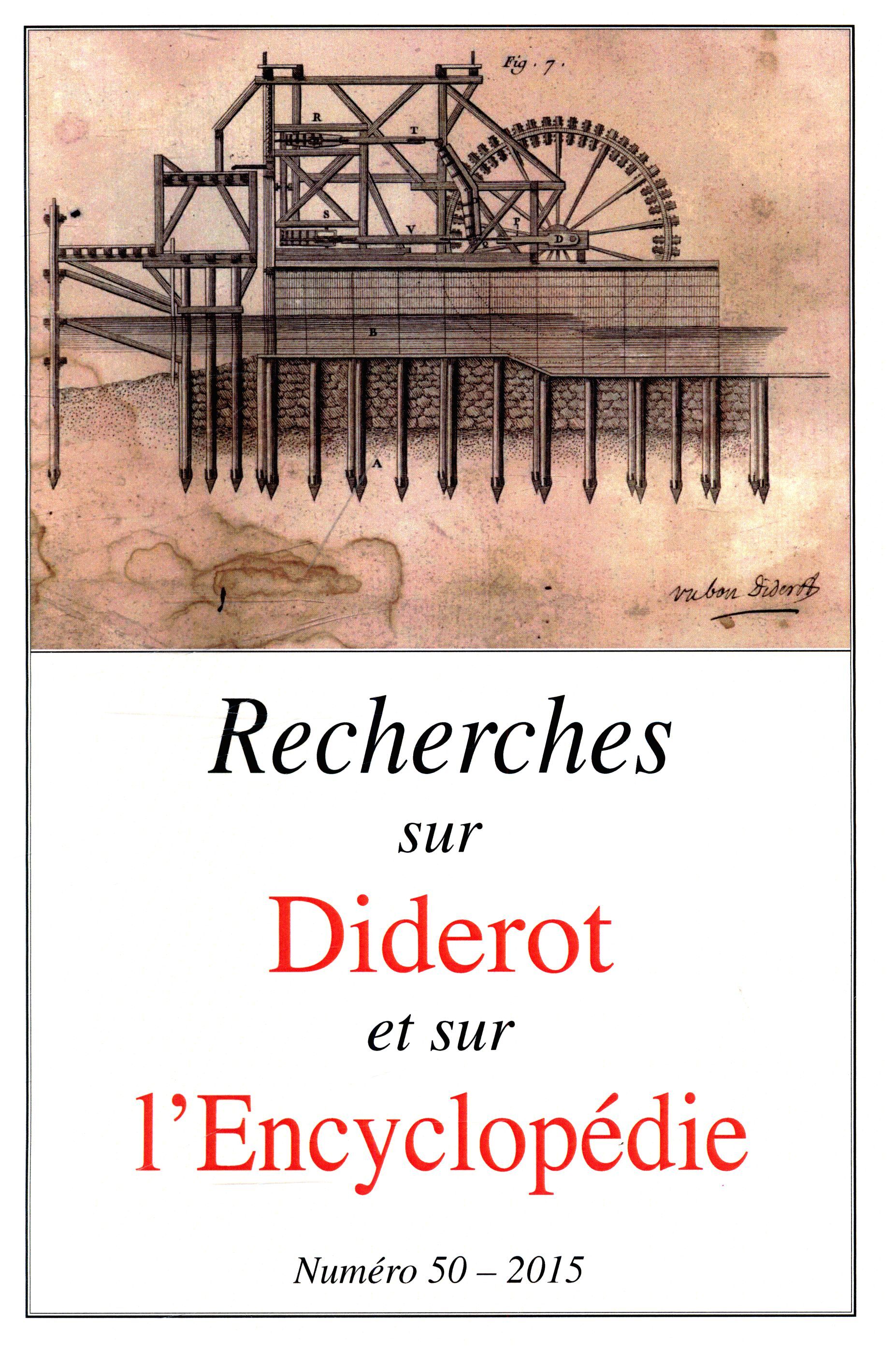 Revue Recherches sur Diderot et sur l’Encyclopédie 50- 2015