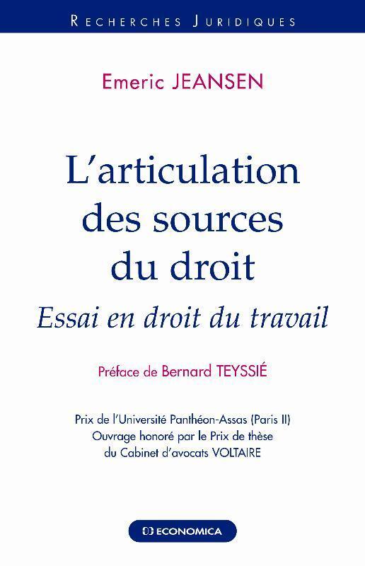 L'ARTICULATION DES SOURCES DU DROIT