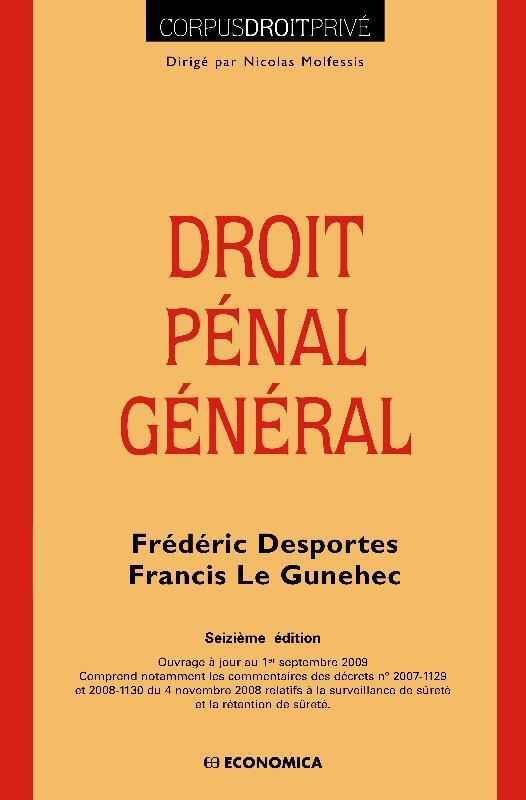 DROIT PENAL GENERAL, 16E ED.