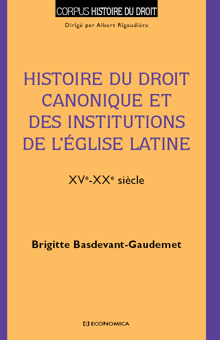 HISTOIRE DU DROIT CANONIQUE