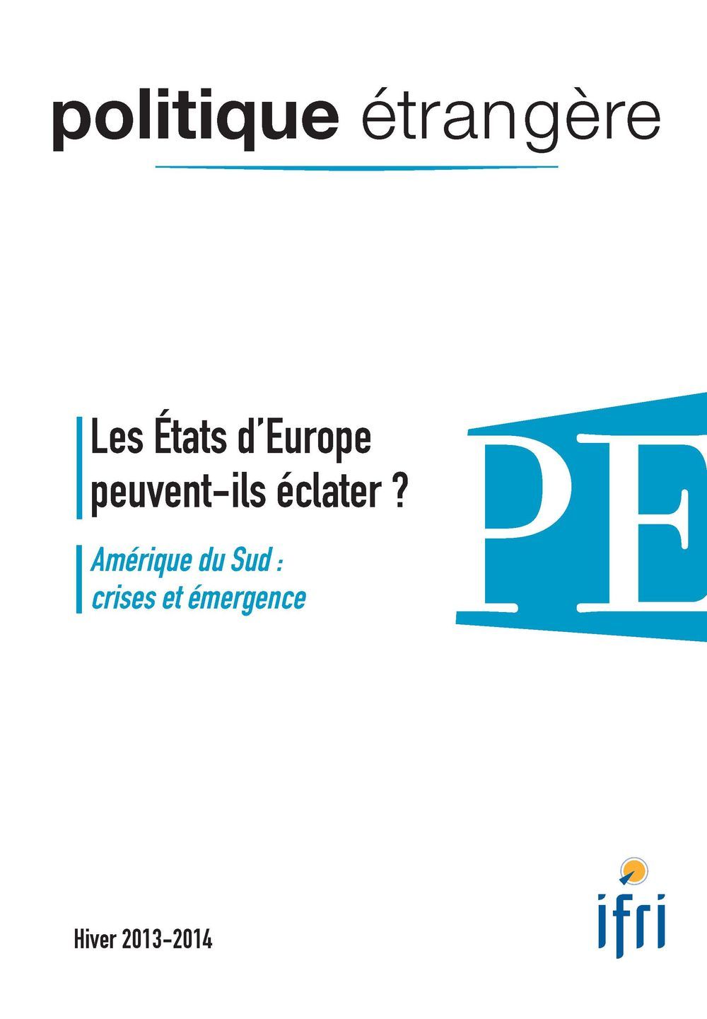 POLITIQUE ETR.2013/4 Et.Europe - PE134
