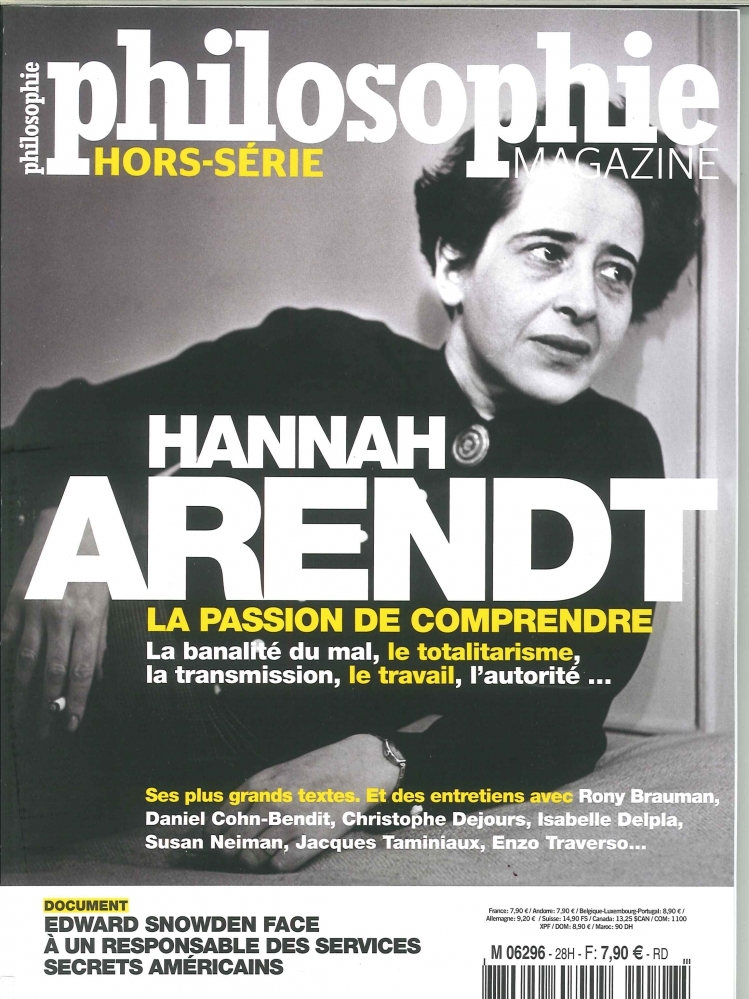 Philosophie Magazine Hannah Arendt Hs N°28  Janvier 2016