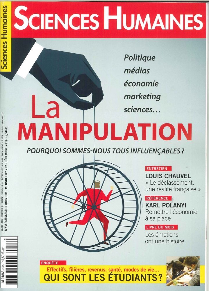 Sciences Humaines N°287 La Manipulation  Decembre 2016