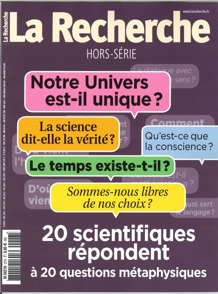 La Recherche HS N°27 20 Scientifiques répondent  2018