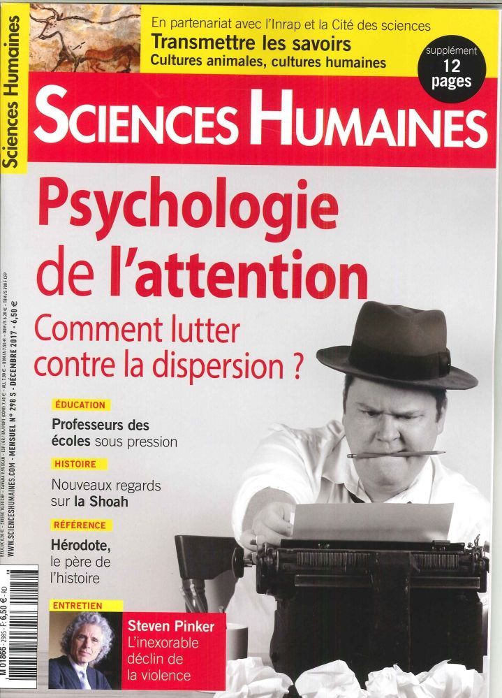 Sciences Humaines N°298  Psychologie De L Attention Decembre 2017