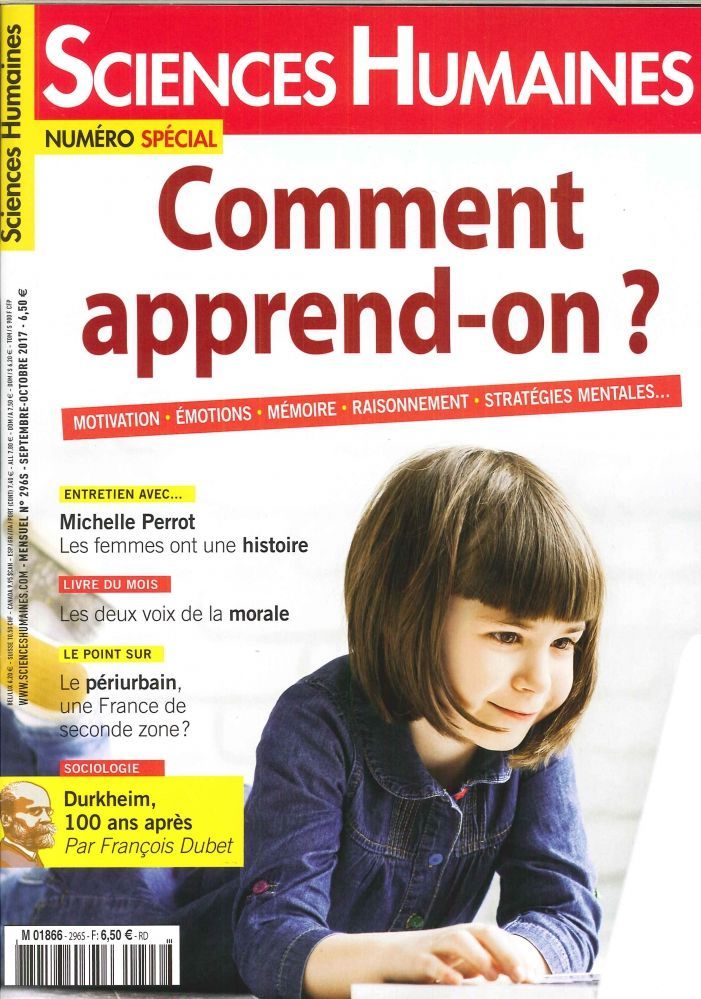 Sciences Humaines N°296 Comment Apprend T On ?  Sept/ Octobre 2017