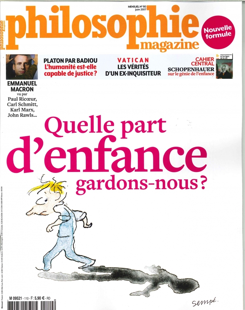 Philosophie Magazine N°110 Quelle Part D Enfance Gardons Nous  Juin 2017