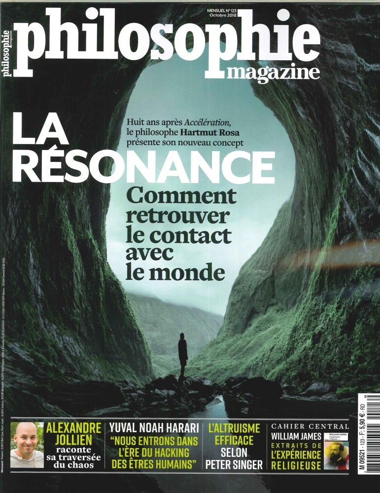 Philosophie Magazine N°123 La Résonance  - octobre 2018