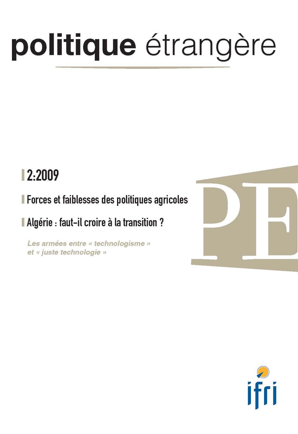Politique Etrangere N° 2/2009