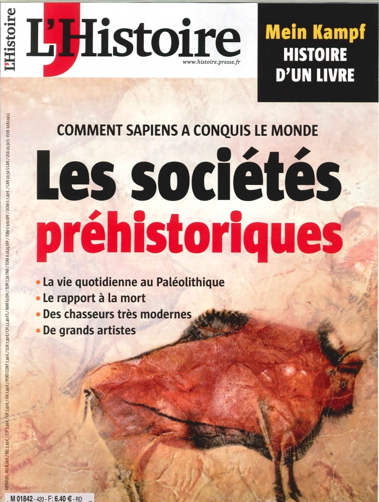 L'HISTOIRE N° 420 -LES SOCIETES PREHISTORIQUES - févr 2016
