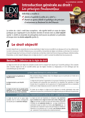 Introduction générale au droit - Les principes fondamentaux