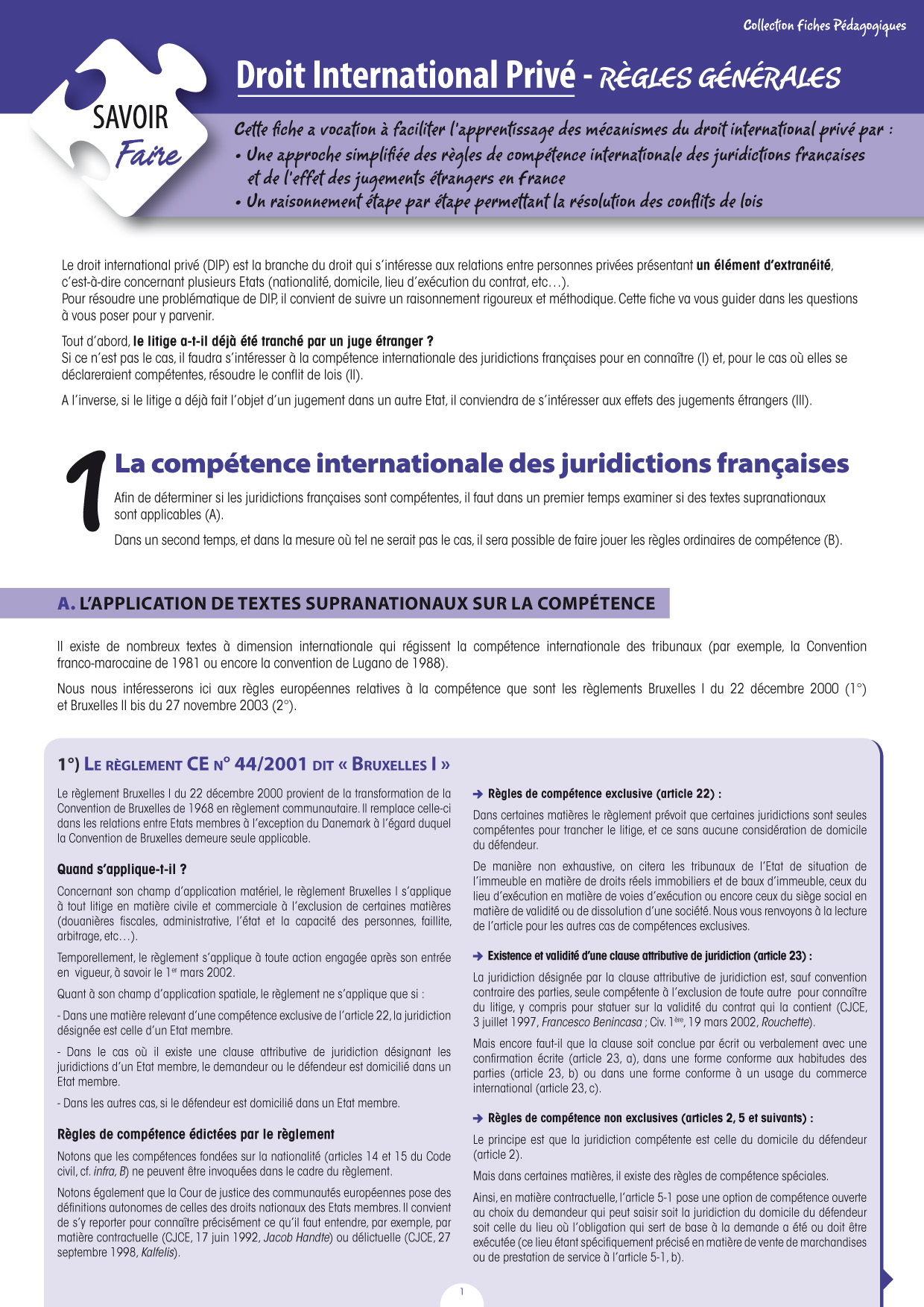 Droit international privé - Règles générales