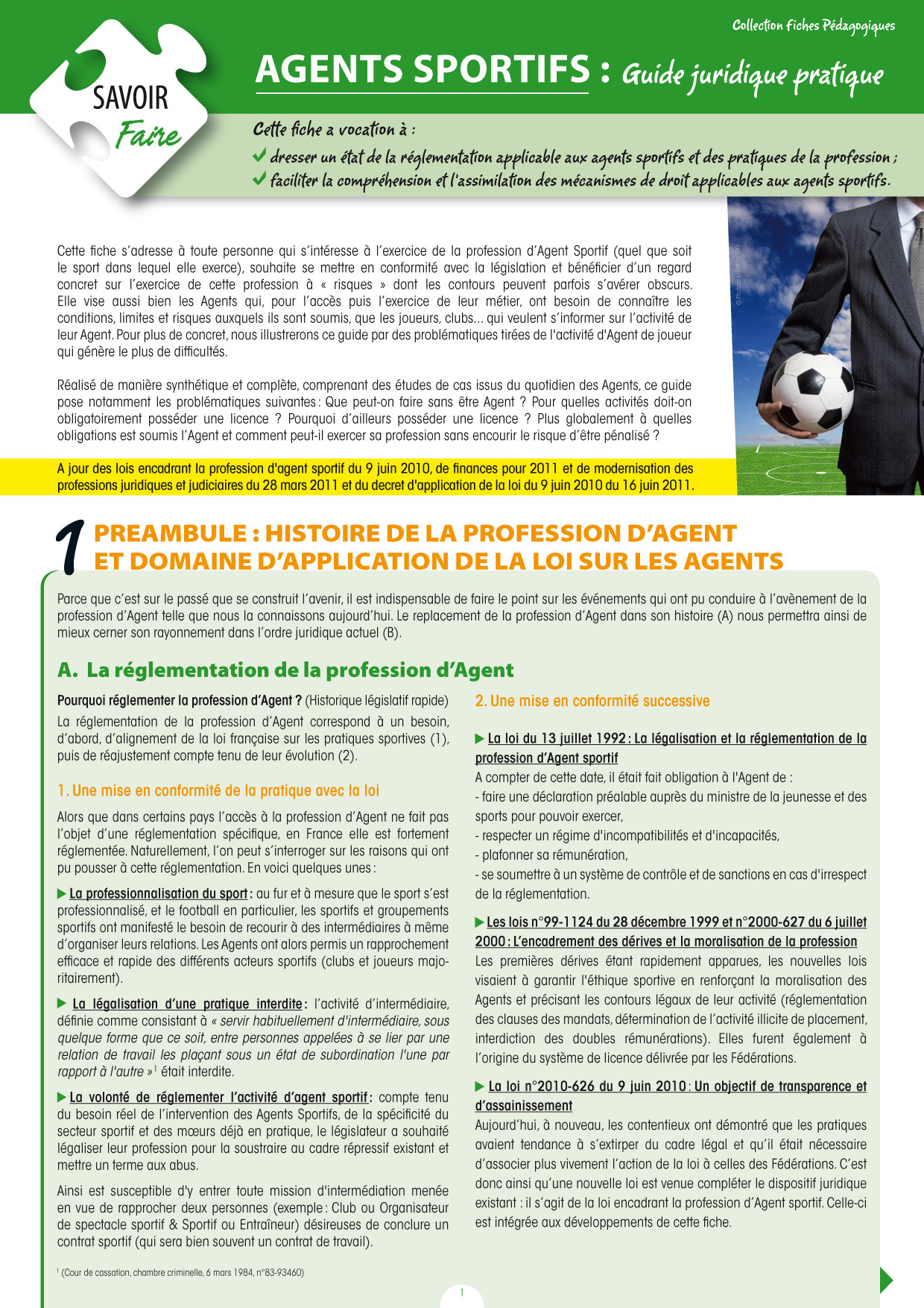 Agents sportifs - Guide juridique pratique