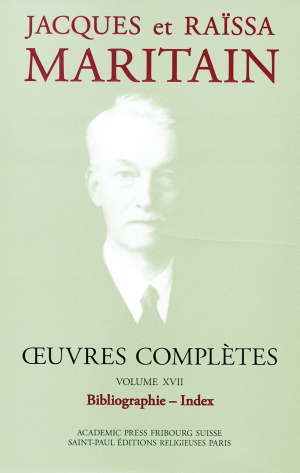 Oeuvres complètes Maritain XVII