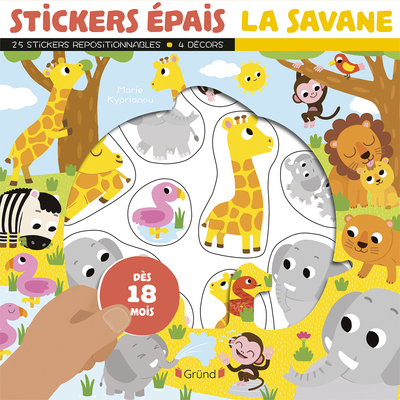 Stickers épais - Les animaux de la savane